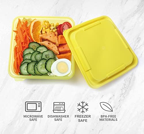 Yousing [30 חבילות קופסת בנטו קופסת מפלסטיק לשימוש חוזר באחסון מזון עם מכסים ארוחת צהריים ארוחות